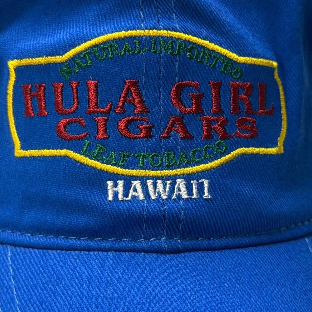 NWT Hula Girl Cigars Hawaii Blue Baseball Hat Secret Pocket Cap Size L/XL